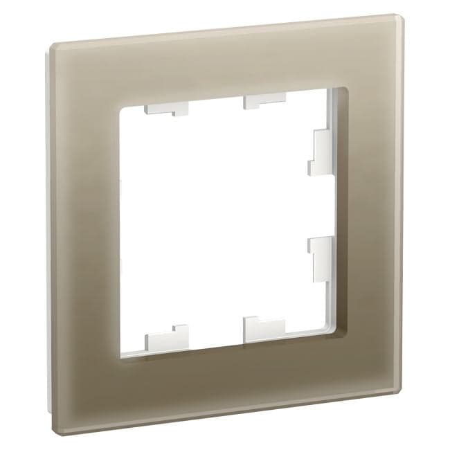 Schneider Electric ATN320501 ATLASDESIGN NATURE 1-постовая РАМКА, ОРГАНИЧЕСКОЕ СТЕКЛО ШАМПАНЬ