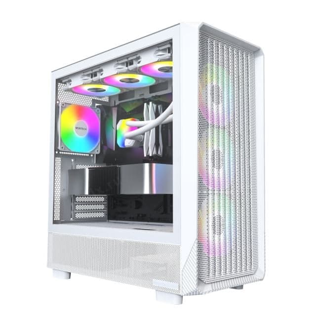 X5 WHITE Корпус Montech X5 белый без БП ATX 4x120mm 1xUSB2.0 1xUSB3.0 1xUSB3.1 audio bott PSU