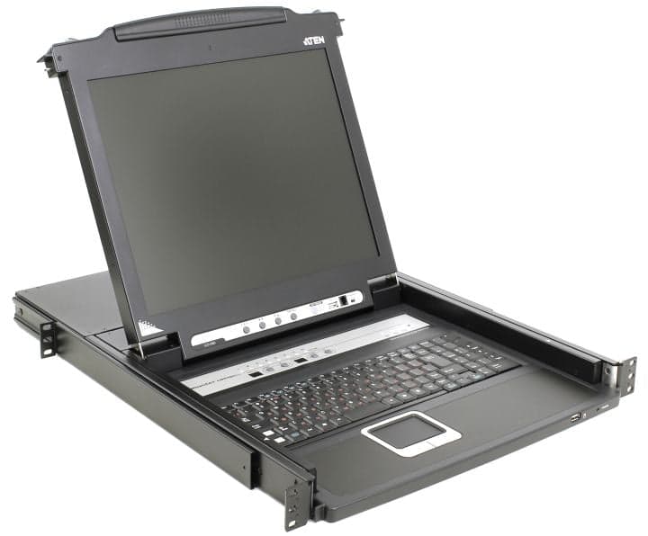 ATEN <CL5708M(RG)> 1U 8-port 17" Single Rail LCD KVM Swith (+2 кабеля)