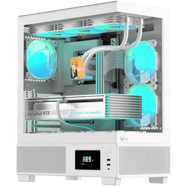 Formula V Line Crystal E1 White, ATX, TYPE-C*1, USB3.0*2, Switch Display Panel