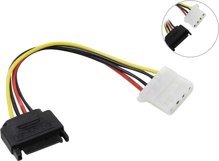 Orient <C575> Кабель-адаптер питания SATA-устройств (1SATA->1big) 0.15м
