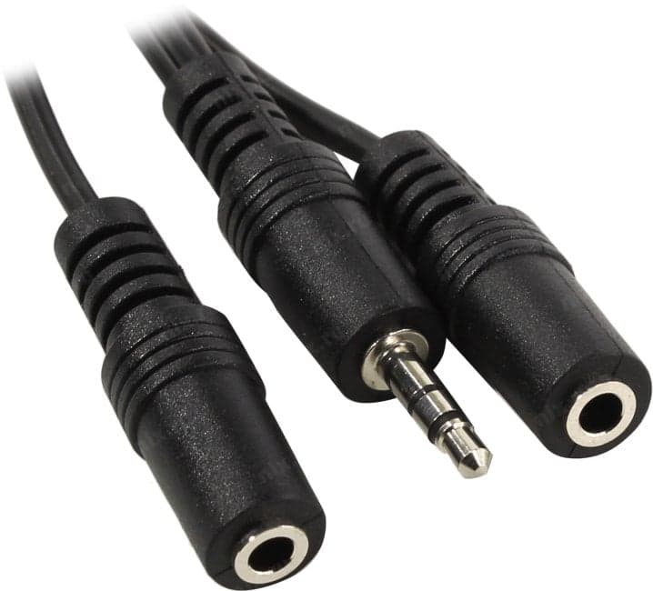 VCOM <CV203> Кабель-разветвитель Jack3.5-M --> 2xJack3.5-F