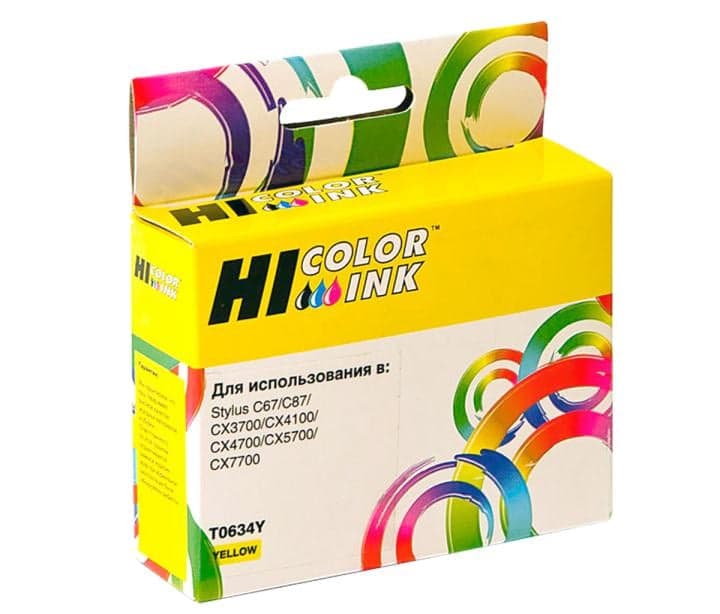 Картридж Hi-Color T0634Y Yellow для Epson Stylus C67/87/CX3700/4100/4700