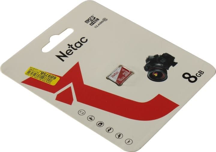 Netac <NT02P500ECO-008G-S> microSDHC Memory Card 8Gb UHS-I U1 Class10