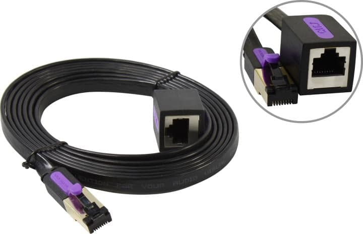 Vention <ICBBH> Patch Cord удлинитель SSTP кат.7 2м, чёрный