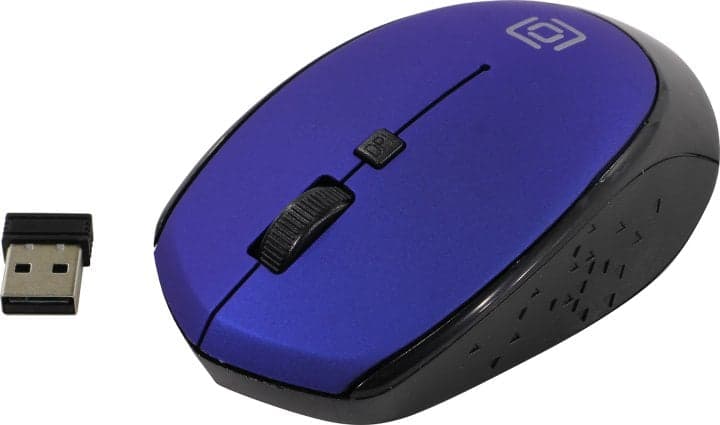OKLICK Wireless Optical Mouse <488MW> <Black&Blue> (RTL) USB 4btn+Roll <1196569>