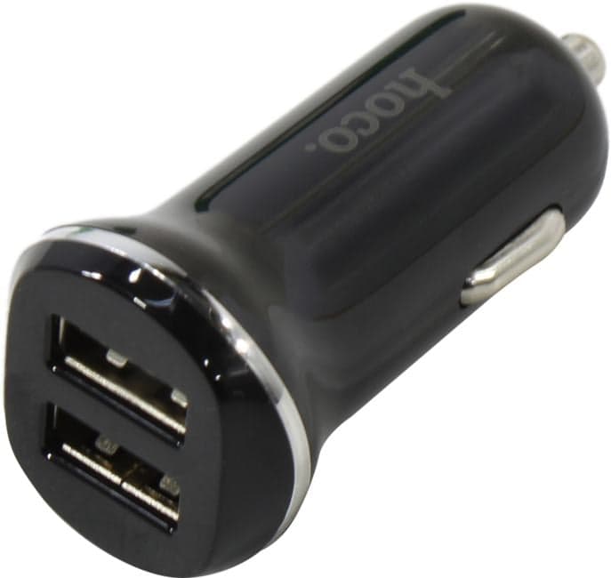 HOCO <Z1 Black> Автомобильное зарядное уст-во USB (Вх.12-24V, Вых.5V, 2xUSB)