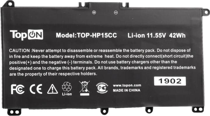 TopON TOP-HP15CC Аккумулятор для ноутбука HP 15-CC, 15-CD 11.55V 3470mAh PN: TF03XL