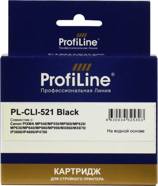 Картридж ProfiLine PL-CLI-521 Black для Canon Pixma MP540/550/560/620/630/640/980/990, MX860/870, IP3600/4600