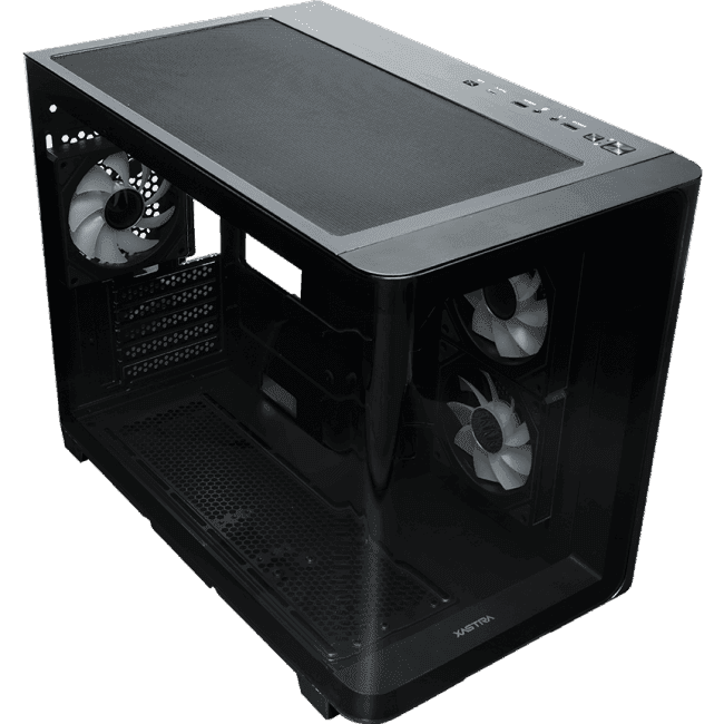QR600M-3FM12A-C10-UC-L Корпус XASTRA QR600M 3ARGB C10-UC Black mATX/Aquarium/Curve Glass /Led Strip/3x120mm ARGB PWM FM