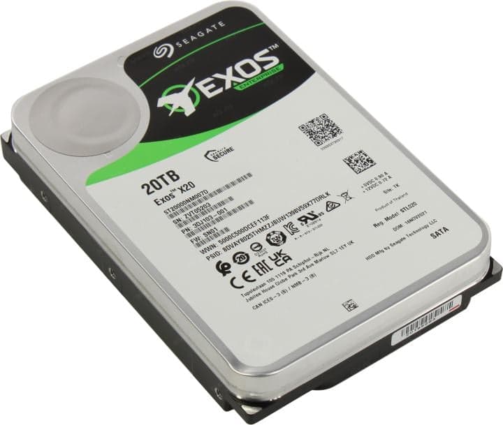 HDD 20 Tb SATA 6Gb/s Seagate Exos X20 <ST20000NM007D> 3.5" 7200rpm 256Mb