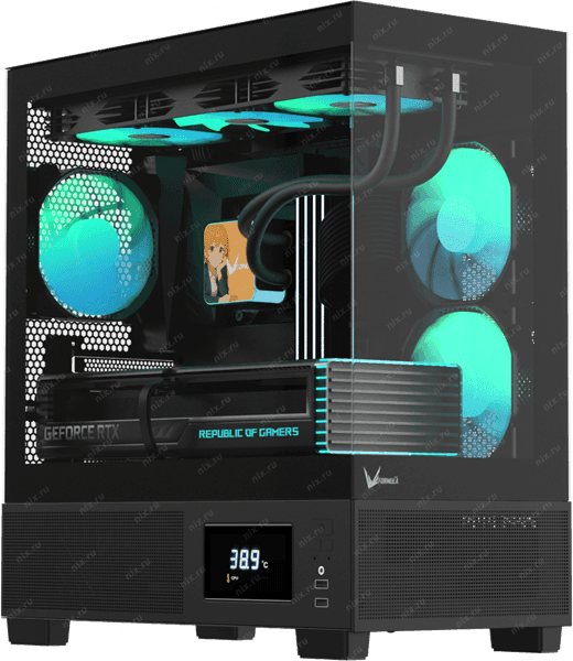 Formula V Line Crystal E1M Black, MATX, USB3.0*2, Switch Display Panel