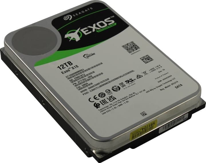 HDD 12 Tb SATA 6Gb/s Seagate Exos X18 <ST12000NM000J> 3.5" 7200rpm 256Mb