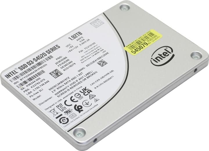 SSD 1.92 Tb SATA 6Gb/s Intel/Solidigm D3-S4520 Series <SSDSC2KB019TZ01/SSDSC2KB019TZ1Z> 2.5" 3D TLC