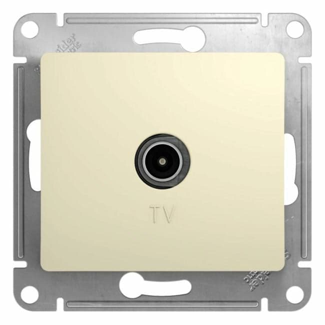 Systeme Electric Glossa TV Розетка проходная 4DB, механизм, бежевый