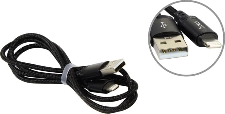 Hoco X89 Wind <784322> Кабель USB AM-->Lightning 1м