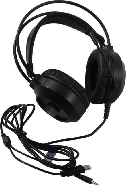 Наушники с микрофоном OKLICK HS-L300G <Black> (шнур 2.2м, с регулятором громкости) <1796949>