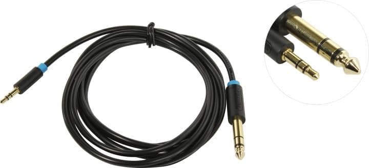 Vention <BABBH> Кабель- переходник Jack6.3-M --> Jack3.5-M 2м
