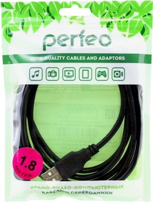 PERFEO Кабель USB2.0 A вилка - Micro USB вилка, черный, длина 2 м., бокс (U4010)