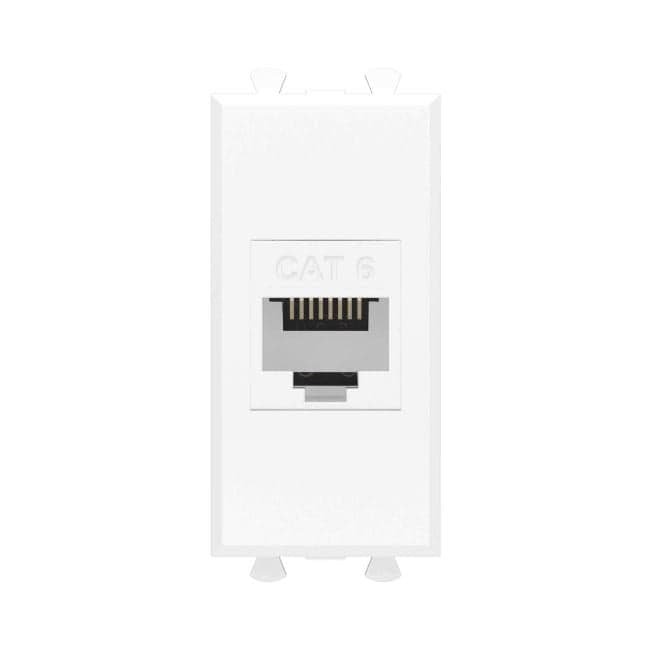 Розетка компьютерная DKC 4400691 RJ-45 без шторки модульная, кат.6, "Белое облако", 1 модуль, "Avanti"