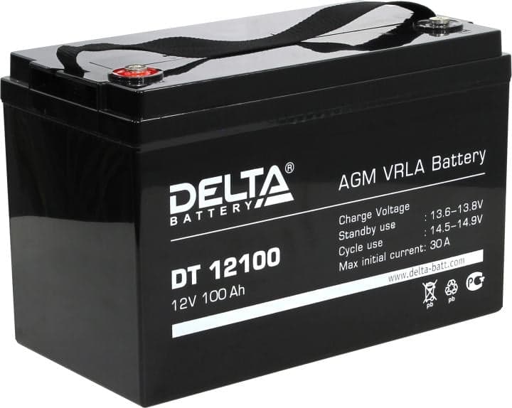 Аккумулятор Delta DT 12100 (12V, 100Ah) для слаботочных систем