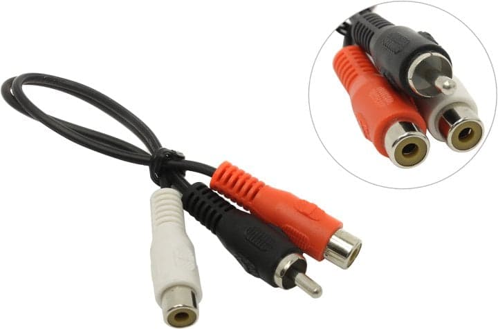 Telecom <TAV4954-0.2M> Кабель 1RCA-M --> 2RCA-F 0.2м