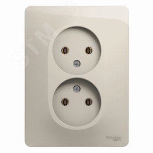 Розетка Systeme Electric GSL000920 GLOSSA двойная без заземления в сборе (молочный)