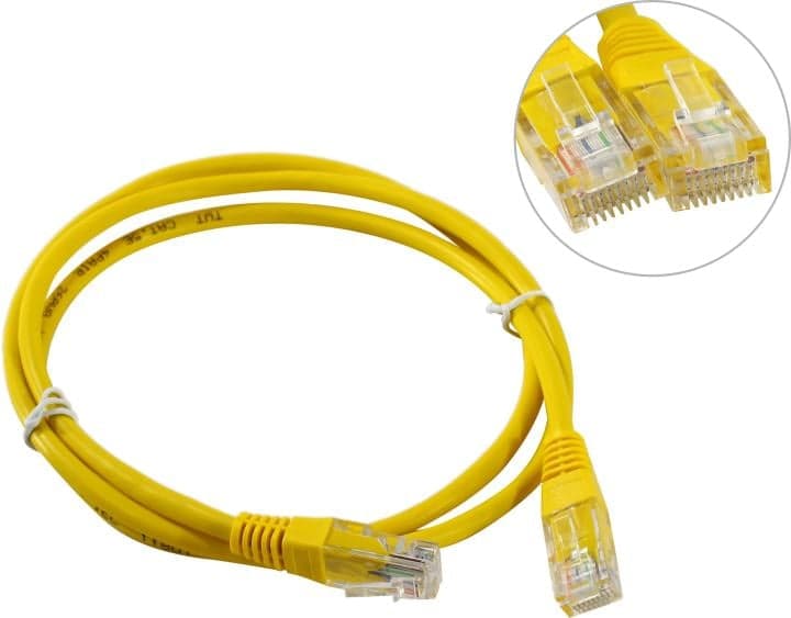 TWT <TWT-45-45-1.0-YL> Patch Cord UTP кат.5e, 1м, жёлтый