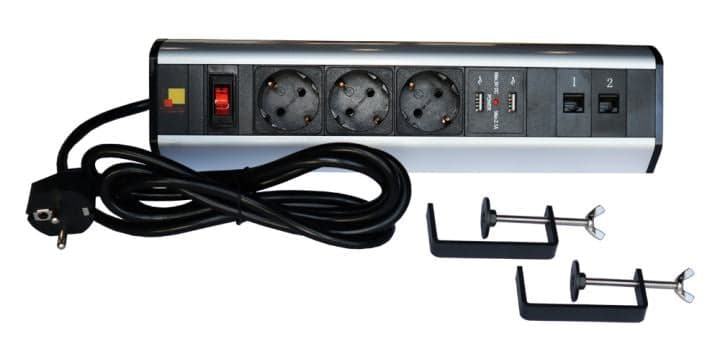 LAN-WA-DC/3G+2UC+2C6 Блок розеток: 3 эл. модуля, 2 USB модуля, 2 порта кат.6