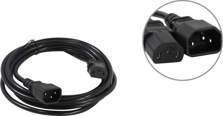 Telecom <TE001-CU0.75-3M> Кабель UPS -> устройство 220V (IEC-320-C13--> IEC-320-C14) 3м