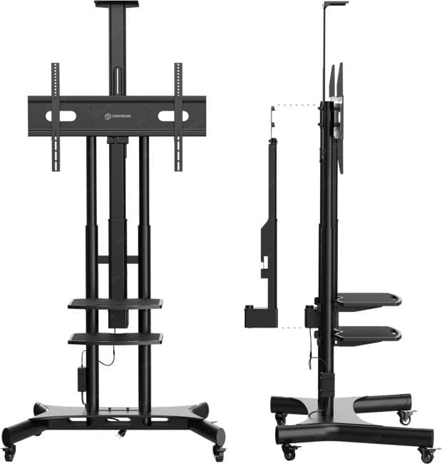 ONKRON TS1881 Elift BLACK Мобильная МОТОРИЗОВАННАЯ стойка ONKRON на 1 ТВ/ 50-86" от 200х200 до 800х500, макс нагр 90кг