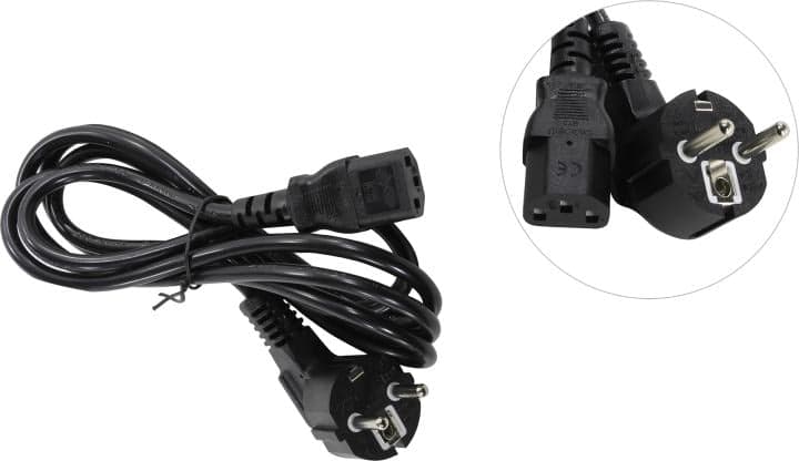 ExeGate PC-1.8P <EP280660RUS> Кабель компьютер - розетка 220V 1.8м Европейский стандарт, Г-образный