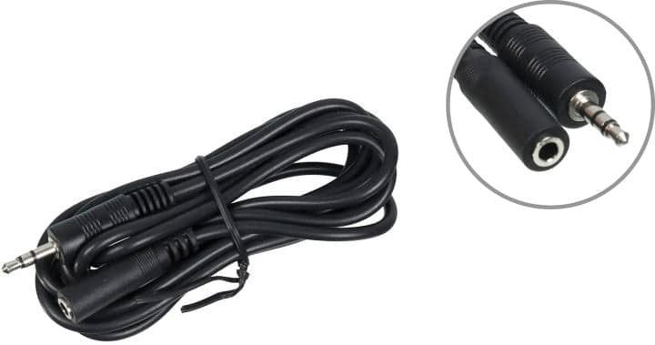 Кабель аудио Ningbo Jack 3.5 (m)/Jack 3.5 (f) 2м. черный (JAAC003-2)