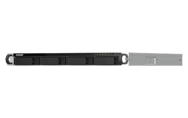 QNAP TS-464U-RP-8G NAS 4 HDD trays, rackmount 1U, 2 PSU. 4-core Intel Celeron N5105/N5095 2.0-2.9 GHz, 8 GB RAM MAX, 2x