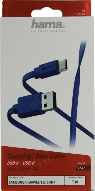 Hama <187229> Кабель USB2.0 AM-->USB-C 1м