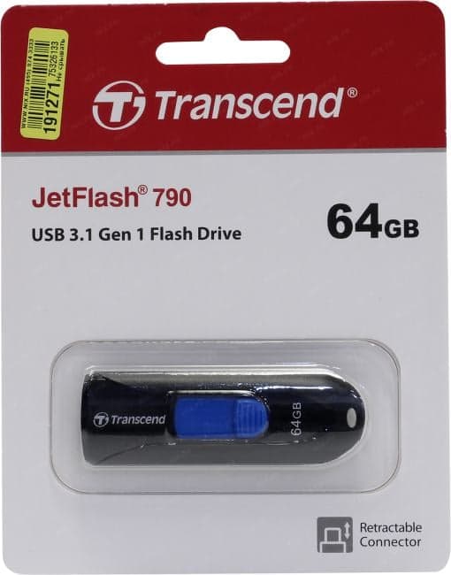 Transcend <TS64GJF790K> JetFlash 790 USB3.0 Flash Drive 64Gb (RTL)