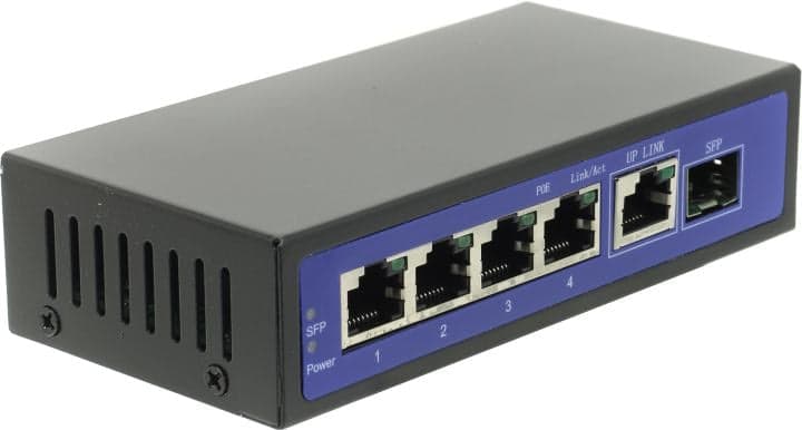 Orient <SWP-7504POE/SFP GE> (4UTP 1000Mbps PoE, 1Uplink, 1SFP)
