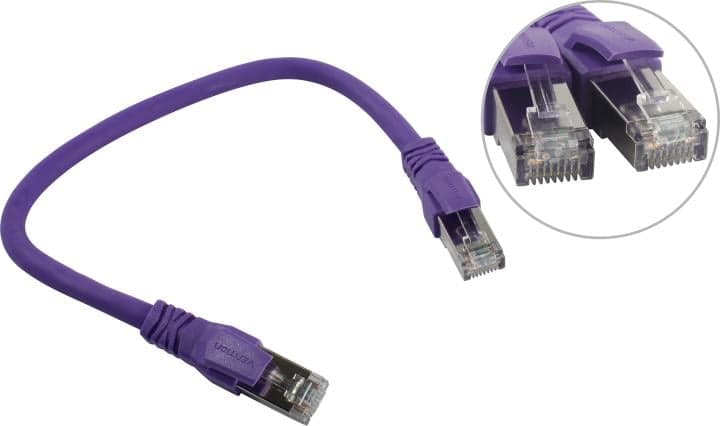 Vention <IBMVY> Patch Cord SFTP кат.6A 0.3м, фиолетовый