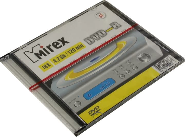 Диск DVD-R Mirex 4.7GB 16x Slim Case (1 шт.)