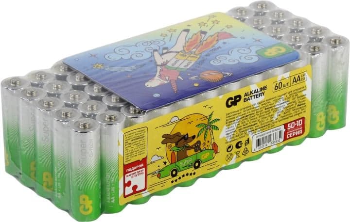 GP Super 15A50/10HR-2CRVS60 (LR6) Size AA, 1.5V, щелочной (alkaline) <уп. 60 шт>