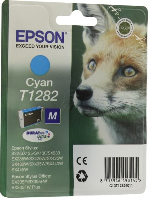 Картридж T1282 <Cyan> для EPS S22/SX125/130/230/235W/420W/425W/430W/435W/440W/445W/BX305F/305FW/305FW Plus