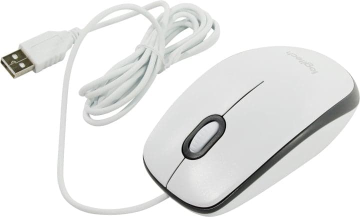 Logitech Mouse M100 White <910-005004/910-006764> (RTL) USB 3btn+Roll