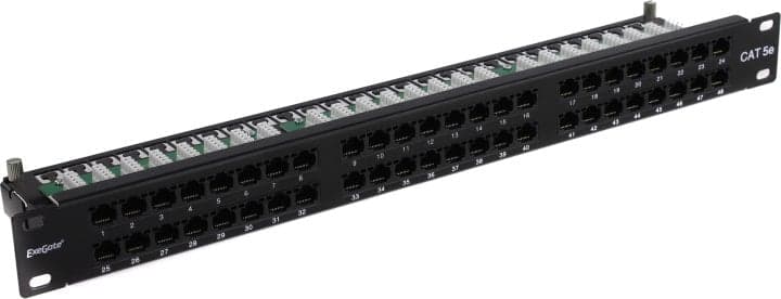 Patch Panel 19" 1U UTP 48 port кат.5e Exegate <EX281081RUS> разъём KRONE&110 (dual IDC)