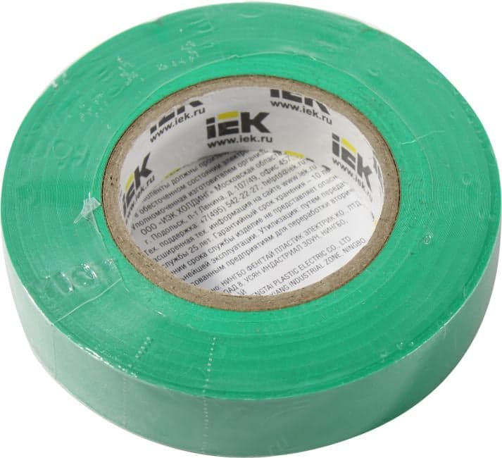IEK <UIZ-13-10-K06> Изолента ПВХ (зелёная, 15x0.13мм, 20м)