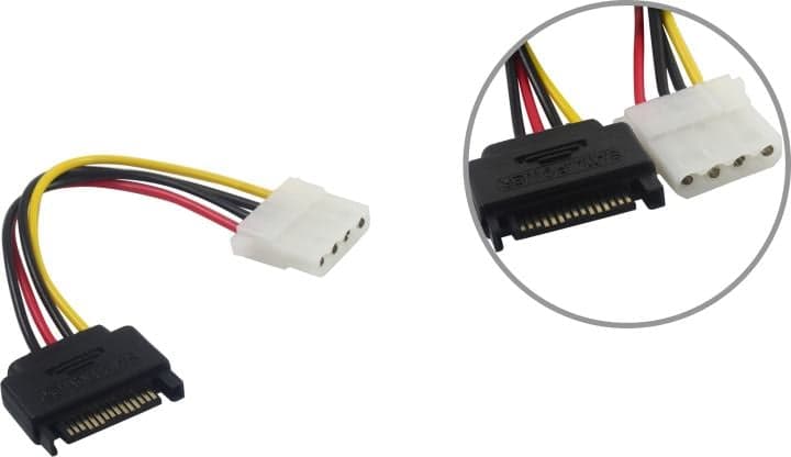 Cablexpert <CC-SATA-PS-M> Переходник питания (1SATA ->1big), 0.15м