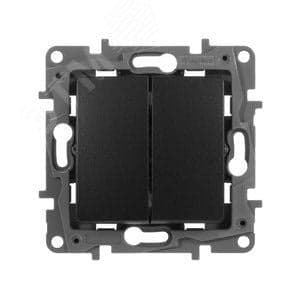 Legrand Etika <672602> Выключатель (2клав., внут., без рамки, антрацит)