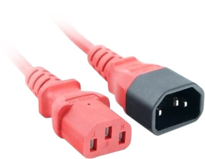 Кабель питания Filum FL-PC-C13/C14-C1-0.5-RD ПВС-АП 3x1.0 С13 - C14, 220/250В, 10А, красный, 0.5м