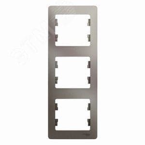 Рамка Systeme Electric GSL001207 Glossa Платина 3-ая, вертикальная