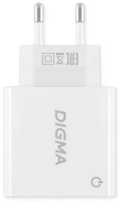 Сетевое зар./устр. Digma DGWC-2U-3A-WG 2.1A+1A универсальное белый