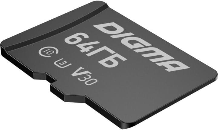 Digma <DGFCA064A03> microSDXC 64Gb UHS-I U3 Class10 V30 + microSD-->SD Adapter